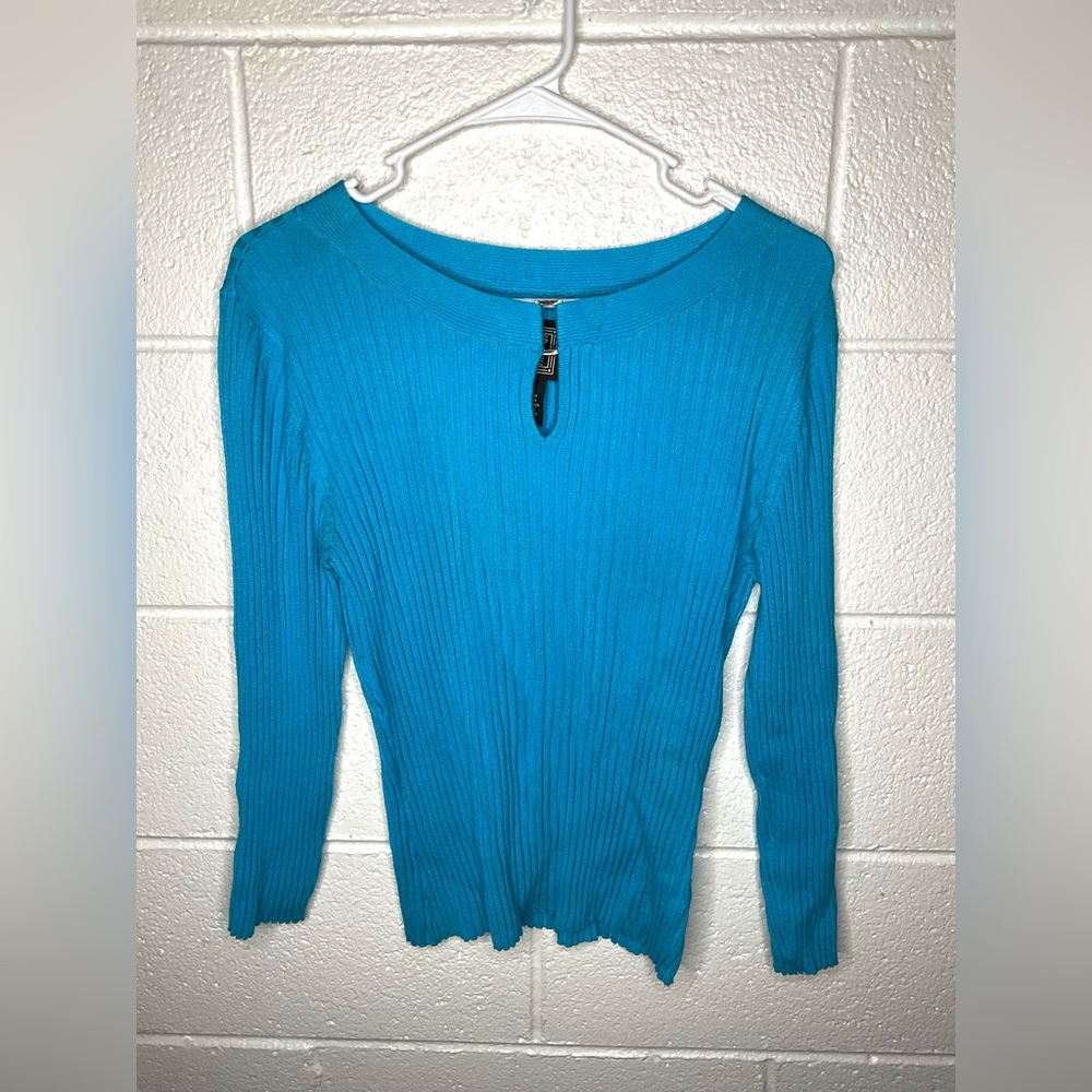 < Bag G Age JPR Blue Ribbed Knit Sweater >